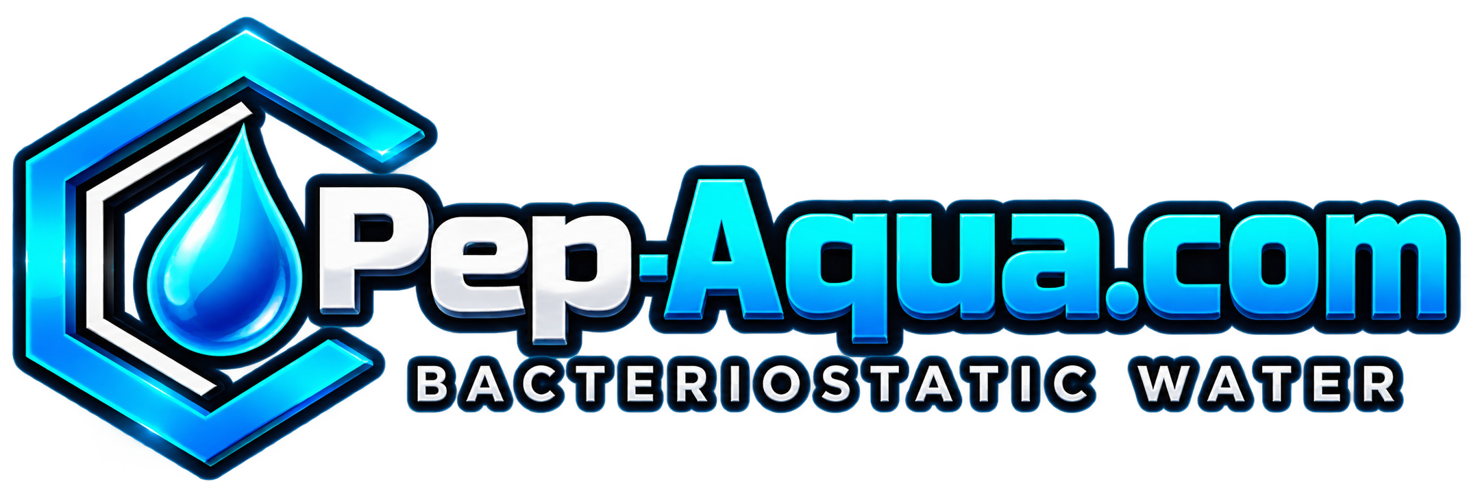 Pep-Aqua.com water-drop logo — Bacteriostatic Water
